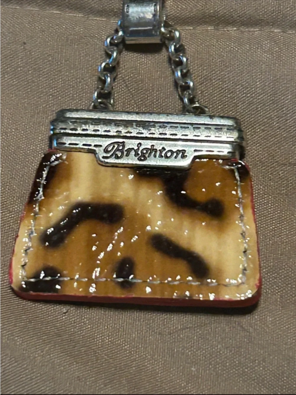 Brighton Purse Key Chain Bag Clip Leopard Pattern